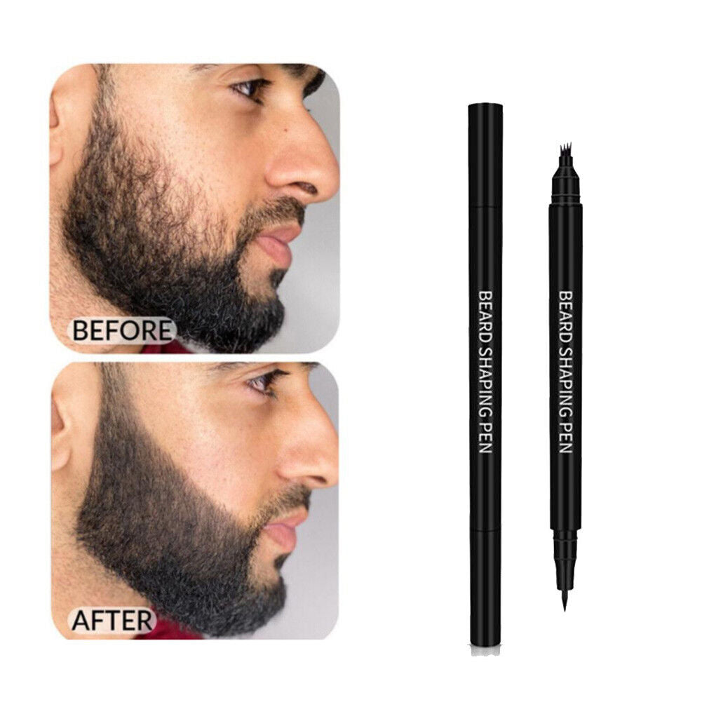 2 in 1 Beard Filling Pen Double Head with Brush Durable Male Styling Tools