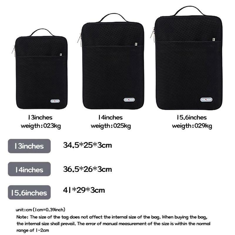 PC Pad Liner Bag Sleeve Case Waterproof surface Zipper Bag of Laptop13-15.6in