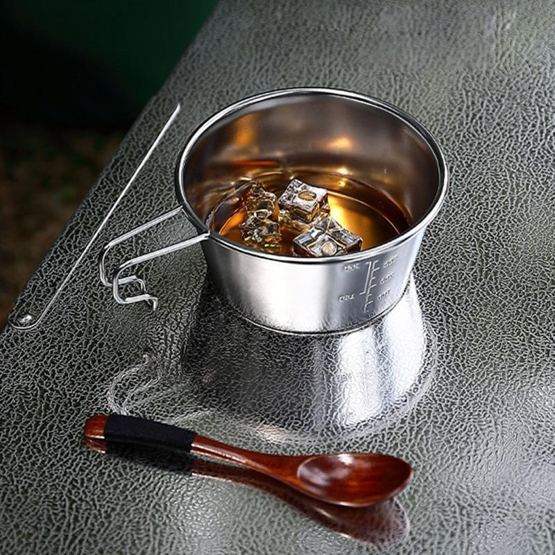 Coffee Cup Stainless Steel Creative Camping Boil Water Mug Coffee Cup 450ml
