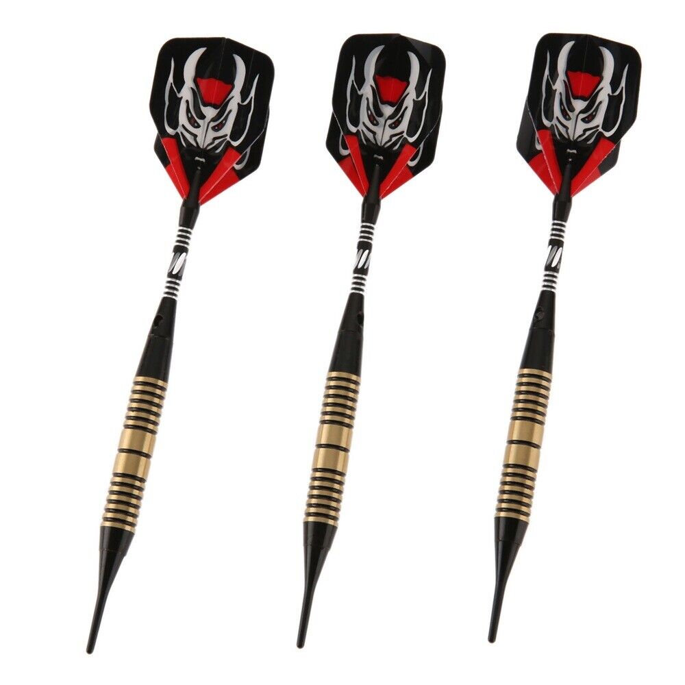 3Pcs Professional Cool Red Devil Flight Soft Tip Darts with Extra 36 Soft Tips