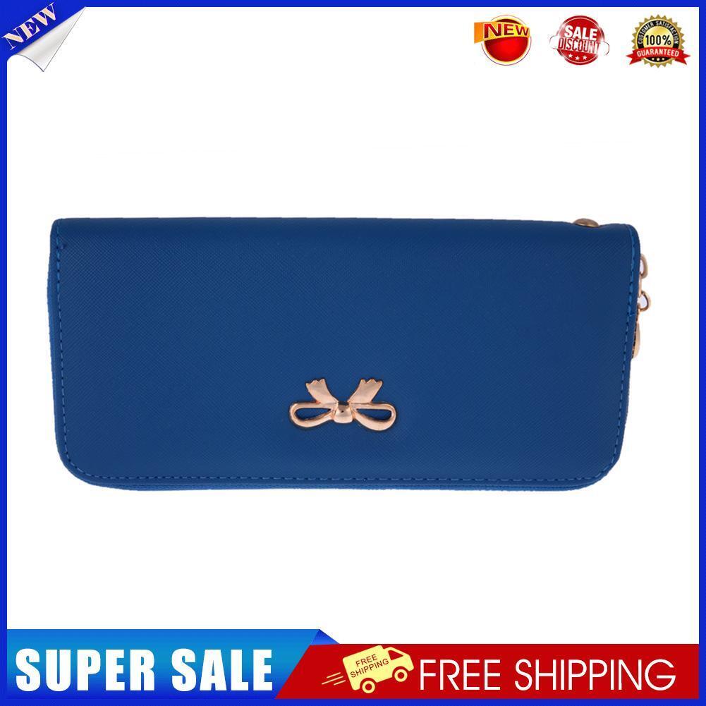 Fashion Lady Women Leather Clutch Wallet Long Card Holder Case Purse(Blue)