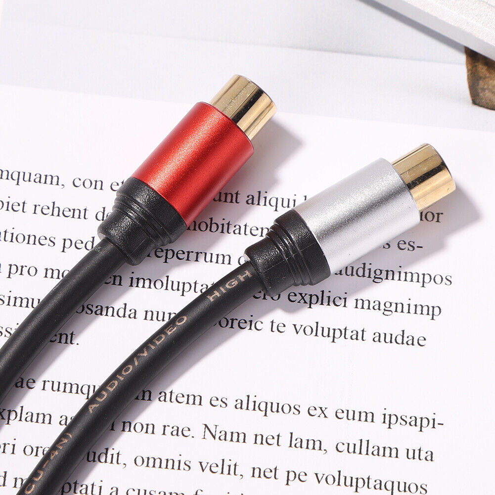 Metal 1 Male to 2-RCA Female Adapter Stereo Y Adapter Splitter Audio Cable