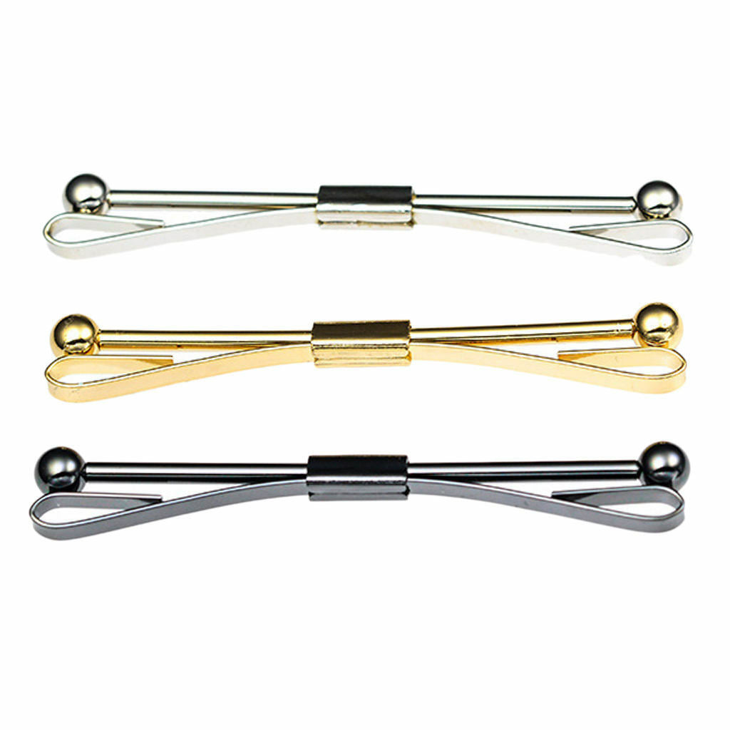 3Pack Tie Collar Pin Shirt Clip Clasp Bar Brooch Formal Suit Jewelry 6.2cm