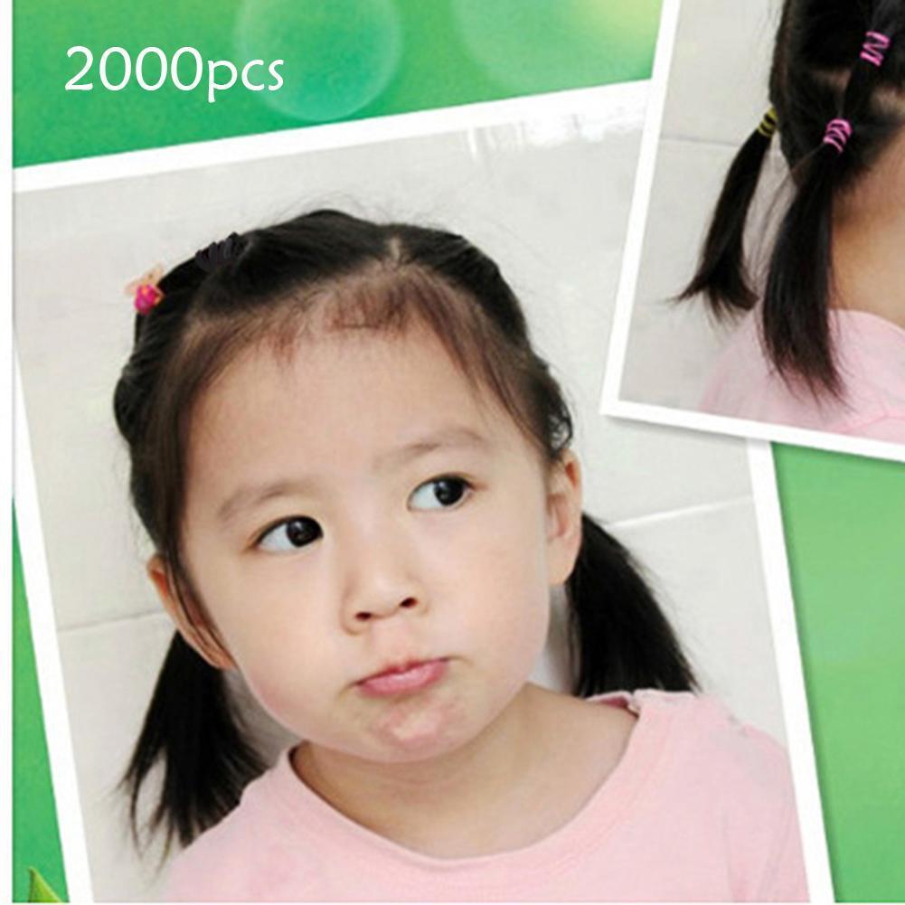 2000pcs/Lot Disposable Kids Small Rubber Bands Girls Hair Loops(Black)