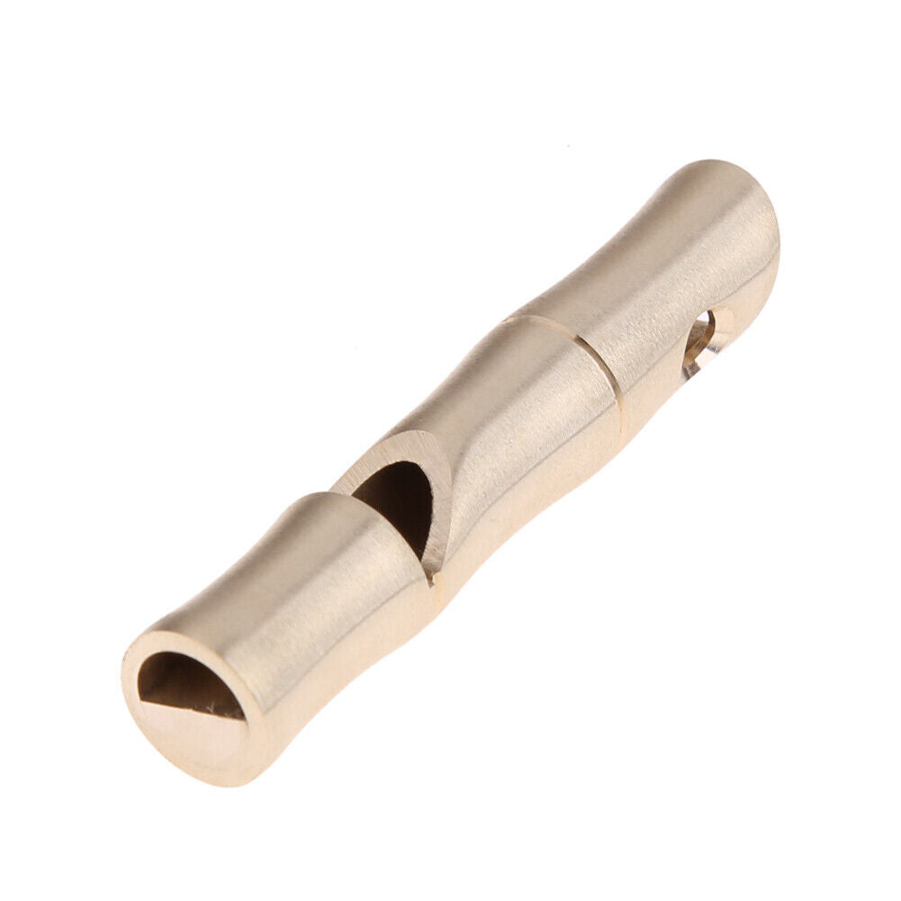 Brass Bamboo Shape Key Chain Whistle SOS Survival EDC Tool