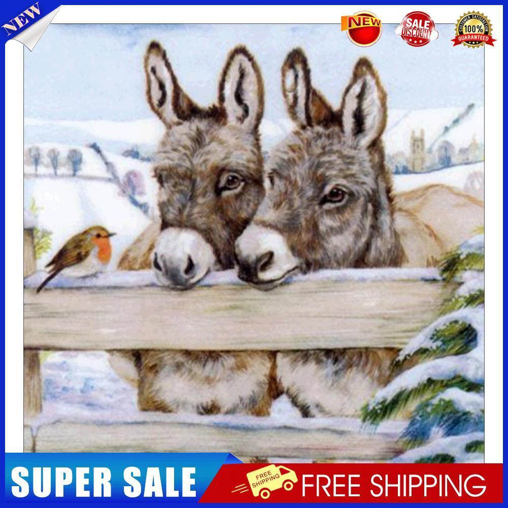 DIY Full Drill Diamond Painting Little Donkey Cross Stitch Embroidery Decor