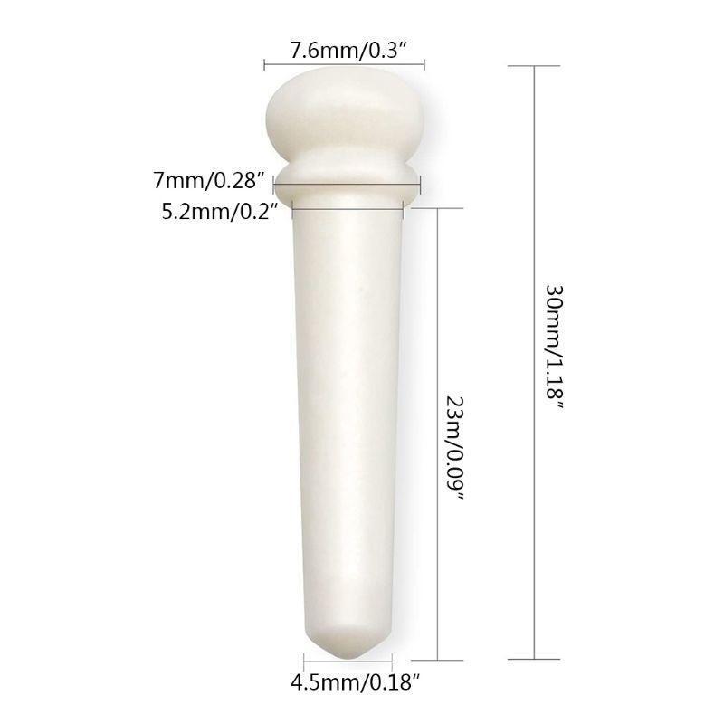 6 String Acoustic Guitar Bone Bridge Saddle and Nut and 6pcs Guitar Bone Bridge