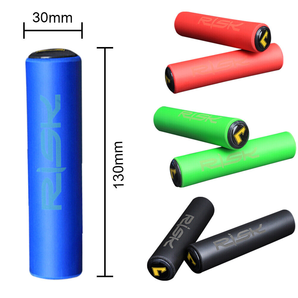 RISK 1 Pair Bicycle Handlebar Cover Non Slip Bike Handle End Grips (Red)