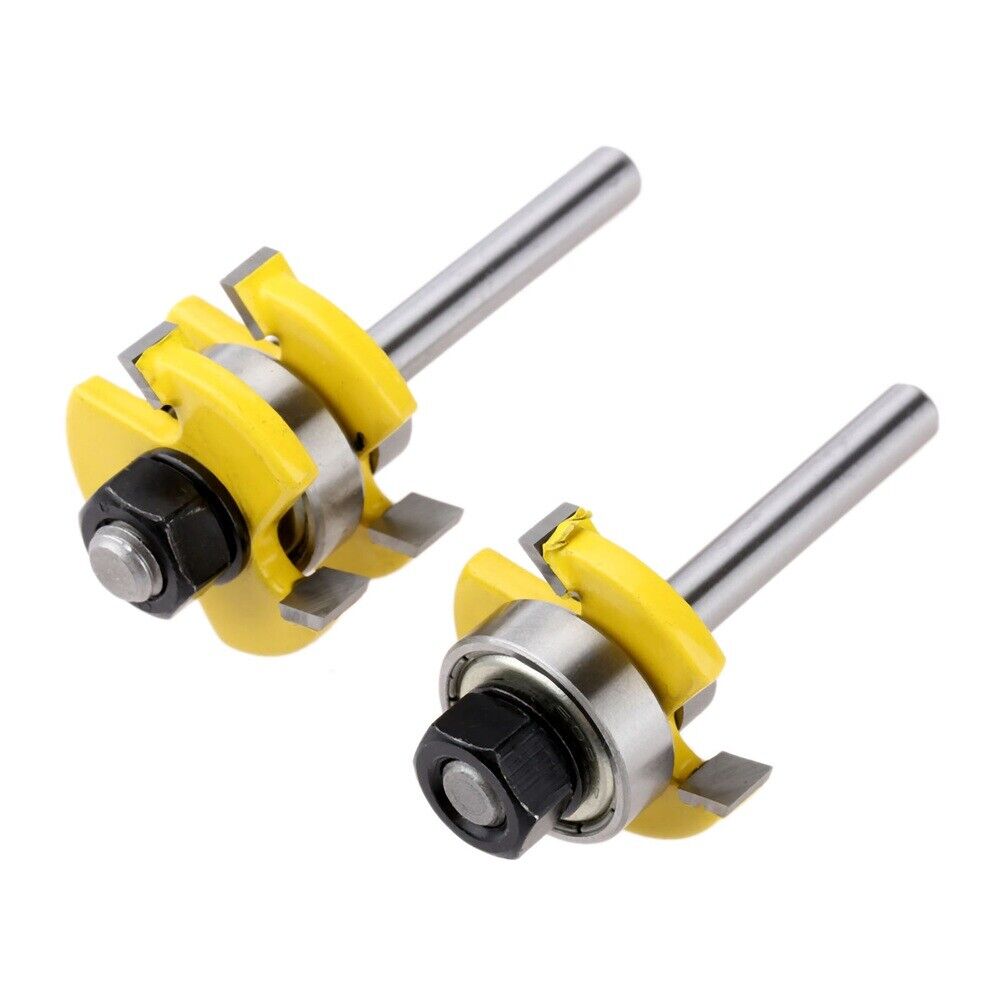 6.35mm Shank Woodworking Tongue & Groove Router Bits Milling Panel Wood Cutters