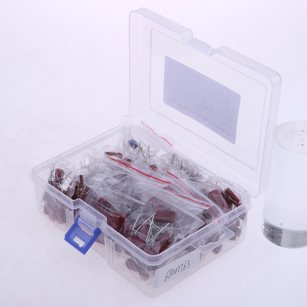 25 Types 630 V 0.001 uf ~ 2.2 uf CBB Metal Film Capacitors Variety Kit