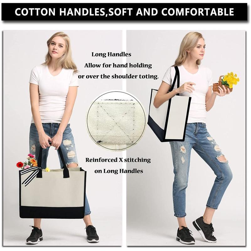 Fashionable Canvas Bag Letters Large Capacity Women Tote Bags with Handle