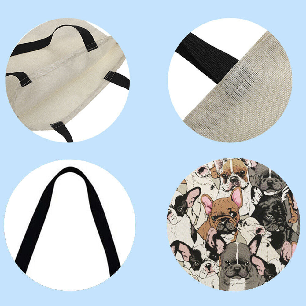 Dogs Printed Shoulder Shopping Bag Casual Large Tote Handbag (40*40cm)