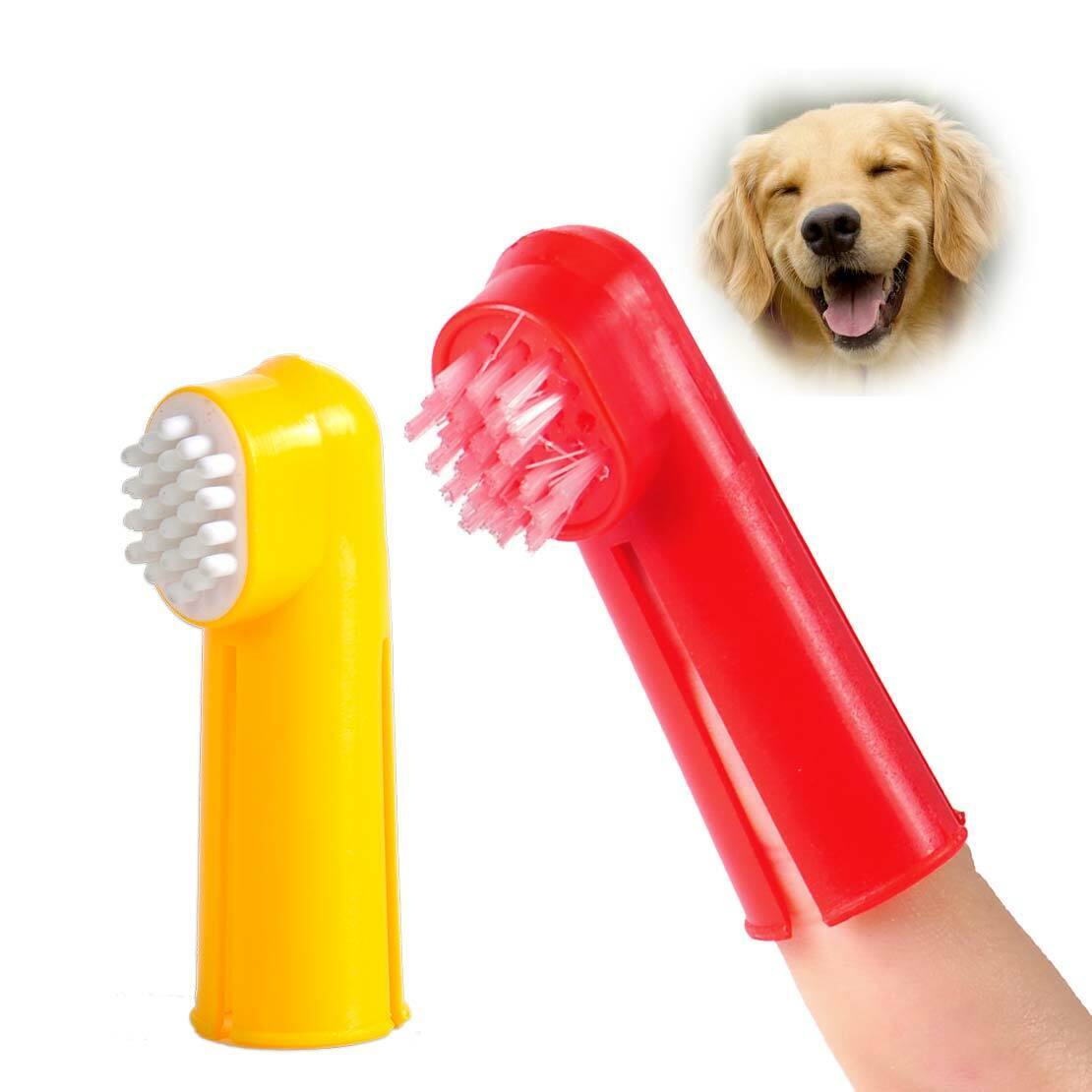 2x Pet Dog Cat Soft Finger Dental Cleaning Toothbrush Massager Teeth Hygiene Li