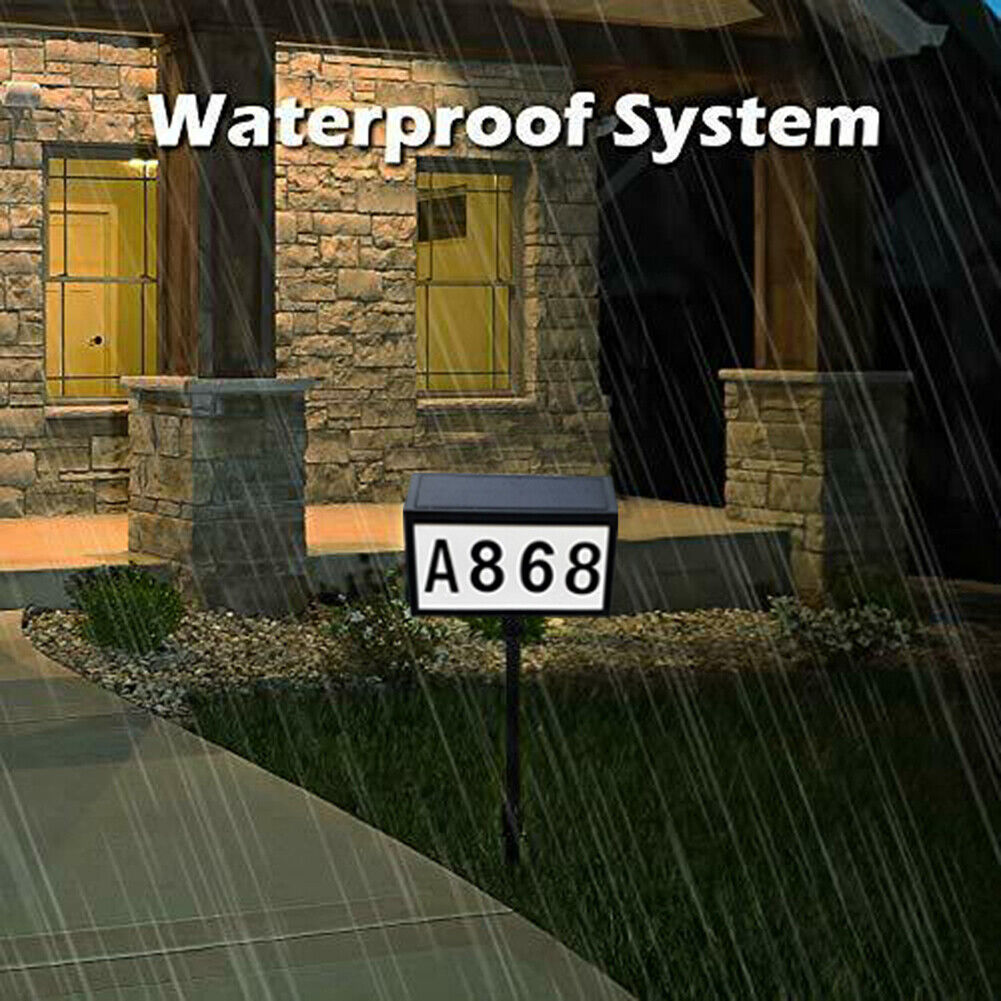 LED Solar House Number Light Digital Address Indication Doorplate Light (A)