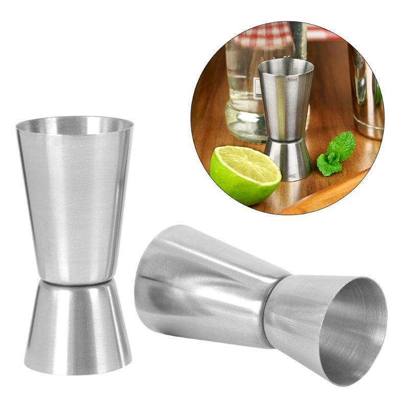 25/50ml Stainless Steel Cocktail Measuring Jigger Double Jigger Measure Shot Cup
