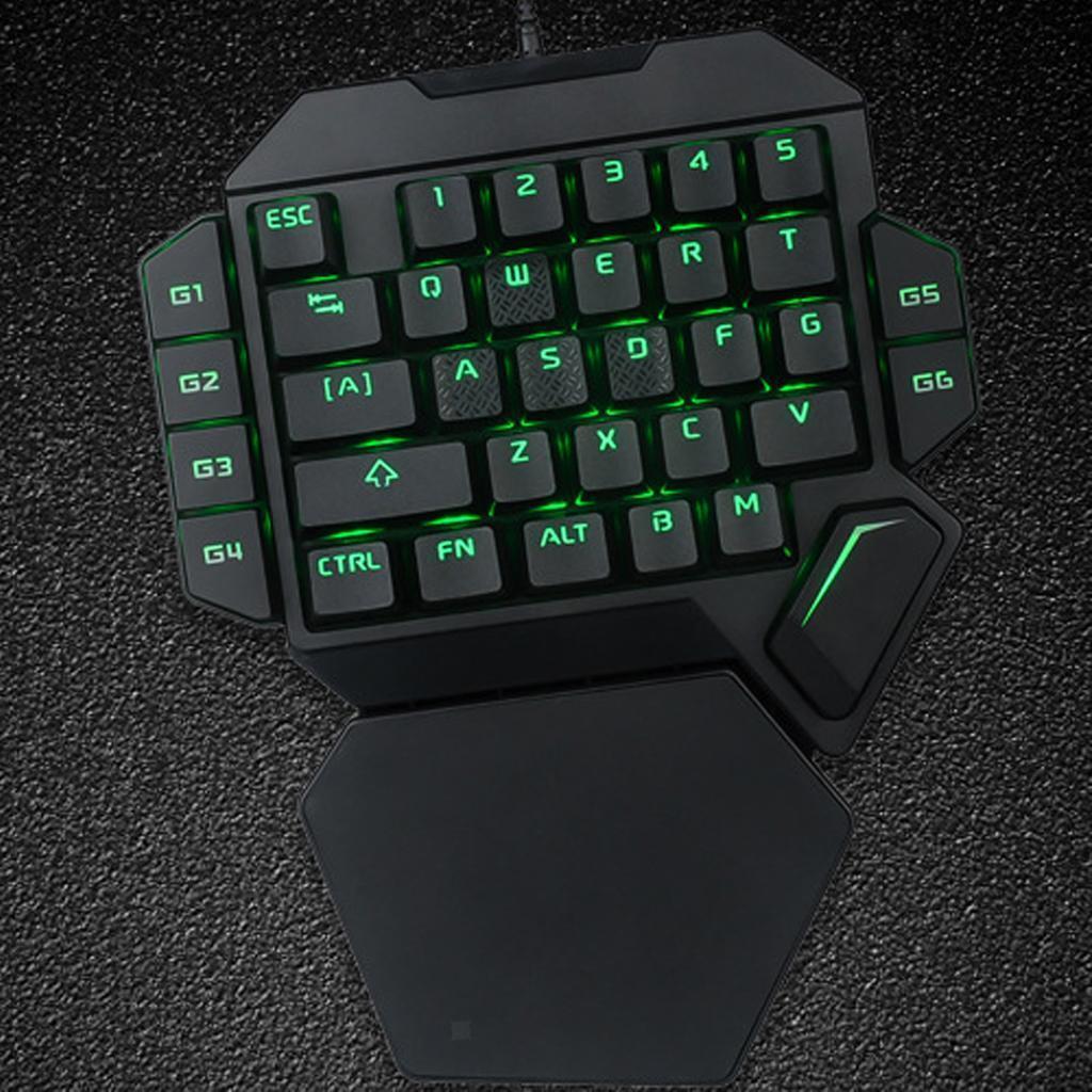 Mini LED Backlit Keyboard Left Game Keyboard Computer USB Keypad 35 Keys
