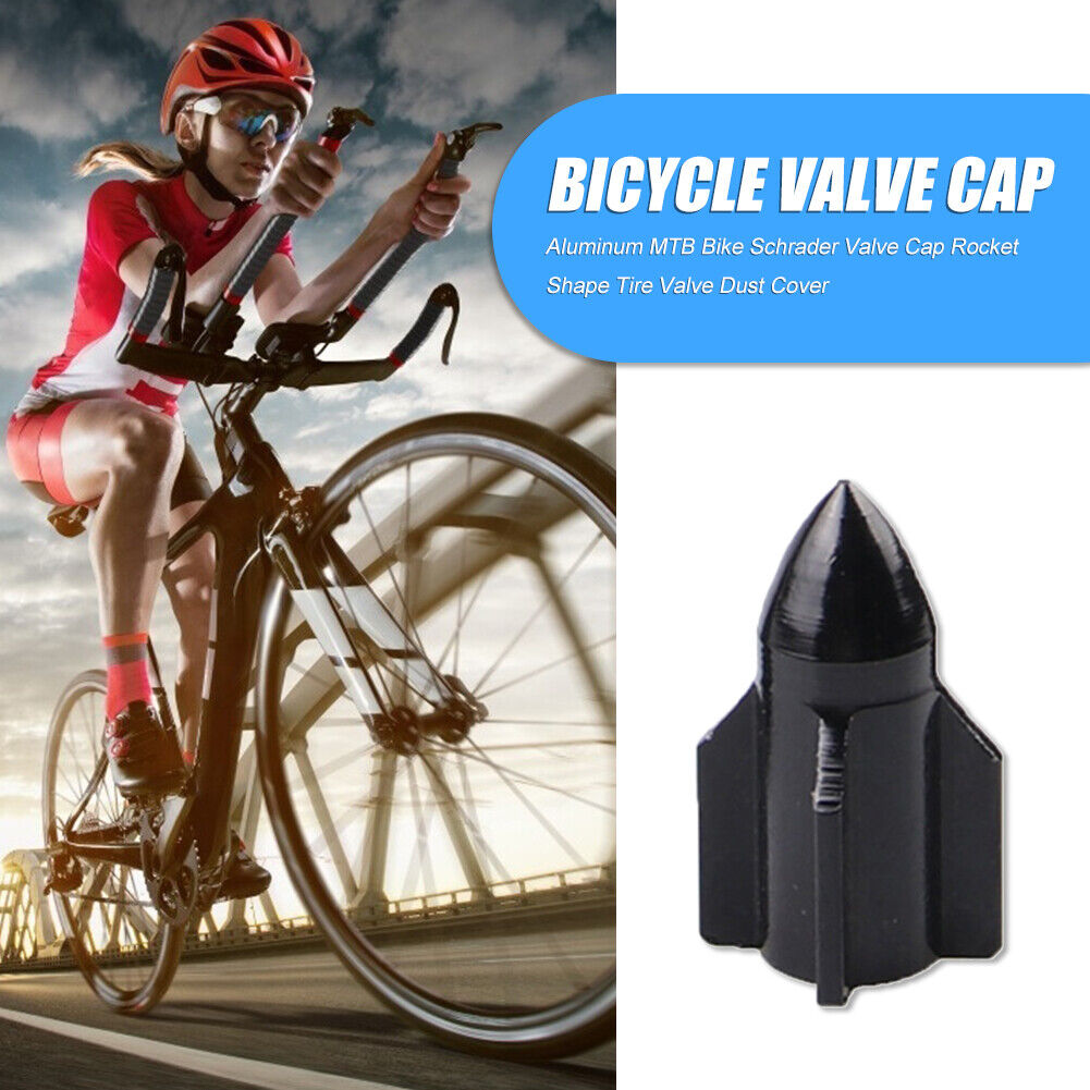 Aluminum MTB Bike Schrader Valve Cap Rocket Shape Tire Valve Dust Cover