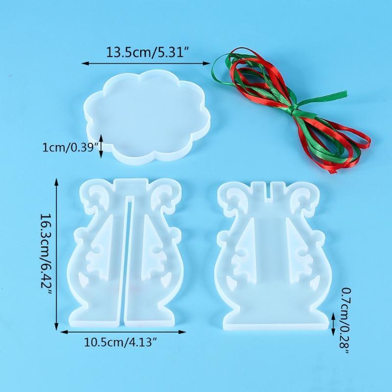 Diy Crystal Epoxy Mold Decoration Ornaments Flower Pot Ribbon Swing Rack Mold