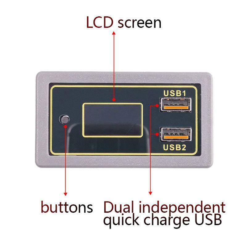 Digital Display Voltmeter Battery Voltage Meter Tester Dual USB for DC12V Car