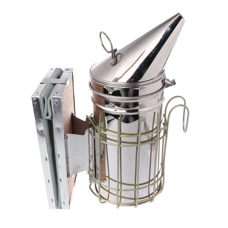 Stainless Stee Bee Smoker Smoke Transmitter with Bee Smoker Fuel,Beekeeping Tool