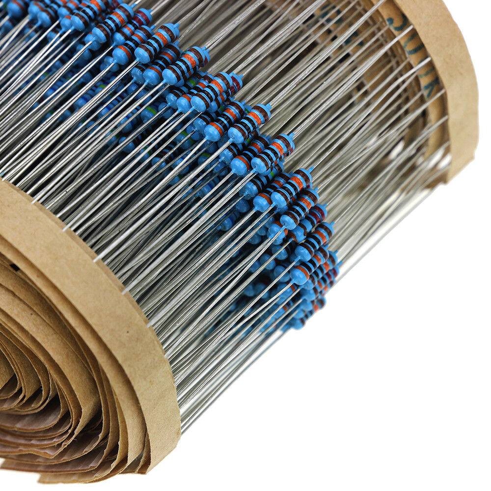600Pcs 30 Values 1/4W 1% Resistor Kit 10  1M Ohm Metal Film Resistor Assortment