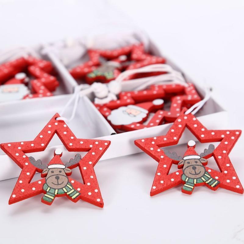 12 Pcs Christmas Pendant Xmas Trees Festuval Party Gifts Ceilings Decoration