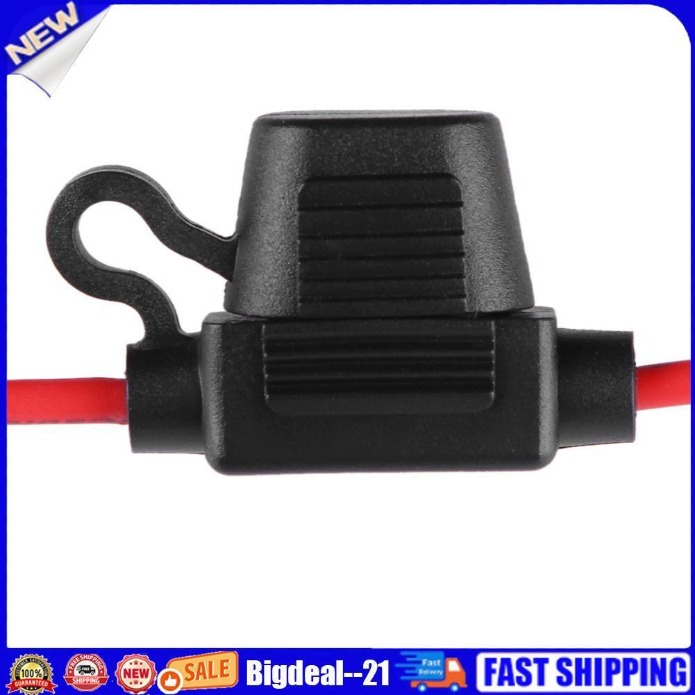Mini In-Line Car Blade Fuse Holder 0.5ft 18AWG Wire with Waterproof Cover