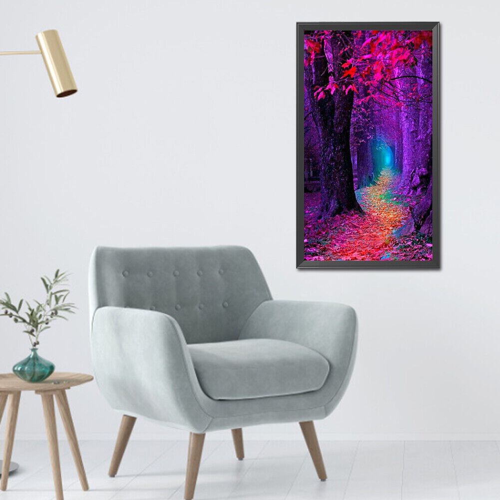 DIY Full Square Drill Diamond Painting Forest Path Mosaic Rhinestone Draw