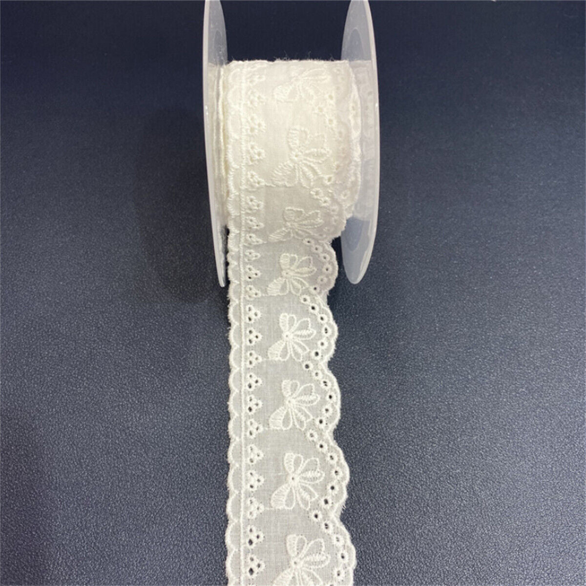 White Cotton Embroidered Flower Lace Trim Ribbon Fabric DIY Craft Clothes Sewing