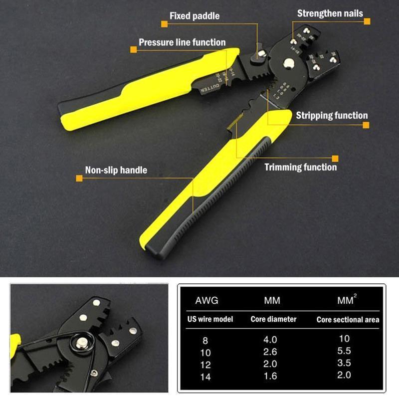Wire Stripper/ Cutter/ Crimper Multi Pliers For Electrical Wire Stripping Cable