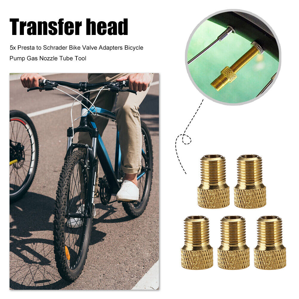 5pcs Bicycle Presta to Schrader Valve Core MTB Bike Air Pump Valve Adaptor