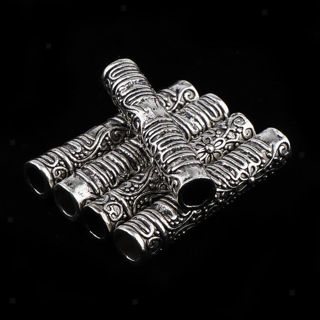5x Long Hair Cuffs Alloy Dreadlock Beads For DIY Hairstyle Braids Ponytail