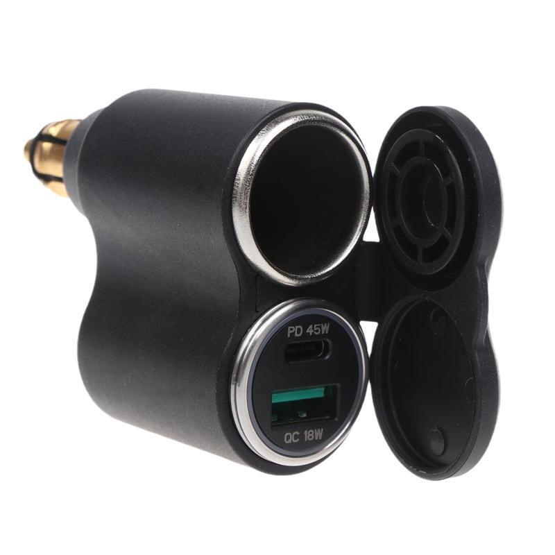 QC3.0 PD Charger Socket 12V CigaretteLighter with Blue LED forBMW Motorcycle