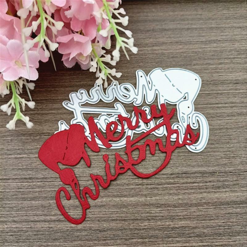Merry Christmas Santa Hat Metal Cutting Dies Stencil DIY Scrapbooking Template