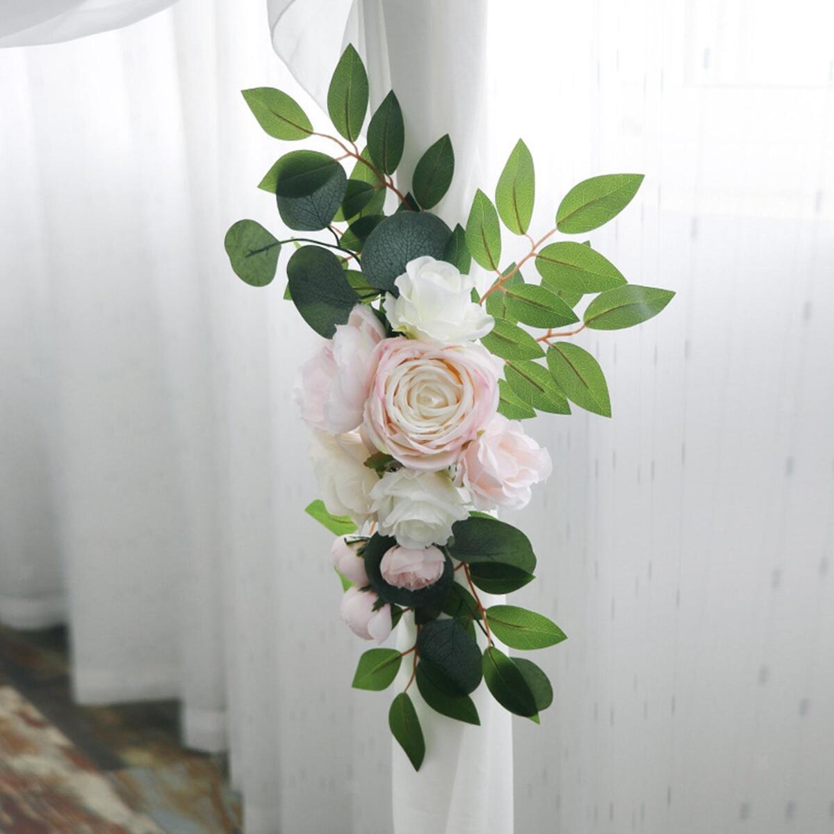 2Pcs   Flower Swag Arch Arch Flowers for Reception Window Backdrop