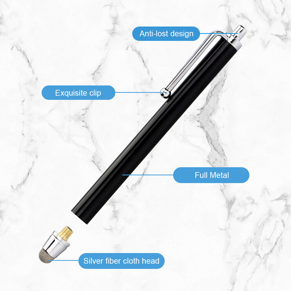 WK104B Stylus Pen for Tablet Mobile Phone w/ Replaceable Fiber Tip (Black)