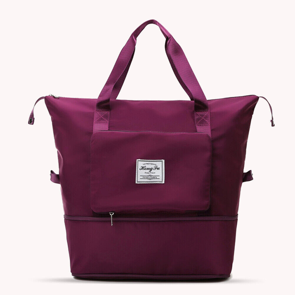 Women Shoulder Bags Large Capacity Foldable Women Oxford Cloth Bag (Purple)