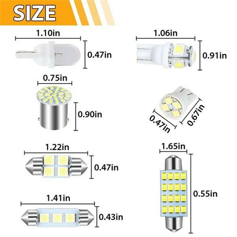 Map Dome Door Car Interior Light Inside Bulb Kit Combo LED License Plate Lamp