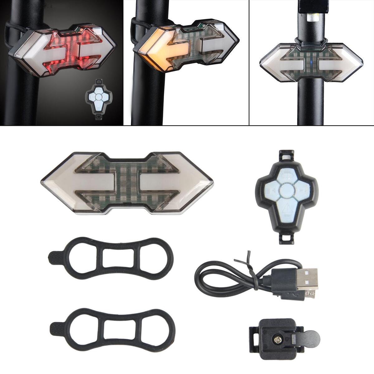 Bike LED Tail Light USB Rechargeable Turn Signal Indicator Road Bike Bicycle