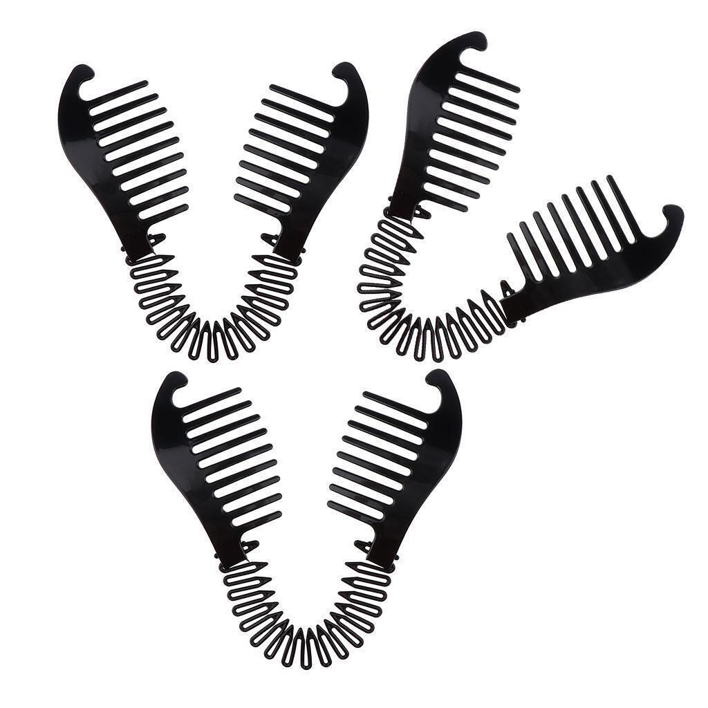 6pcs Hairstyling Clip Bun Donut Twist Braid Ponytail Maker Accessories Black