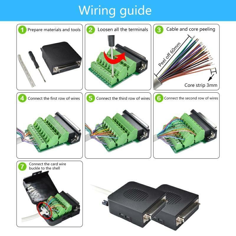 Female 25Pin Plug Breakout PCB Board 2 Row Terminals Connector Free Welding Head