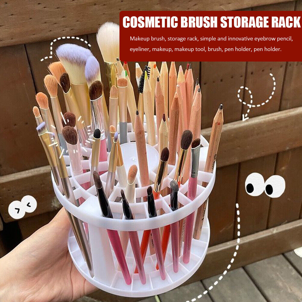 Portable Eyebrow Pencil Makeup Brush Holder Stand Cosmetic Desk Organizer