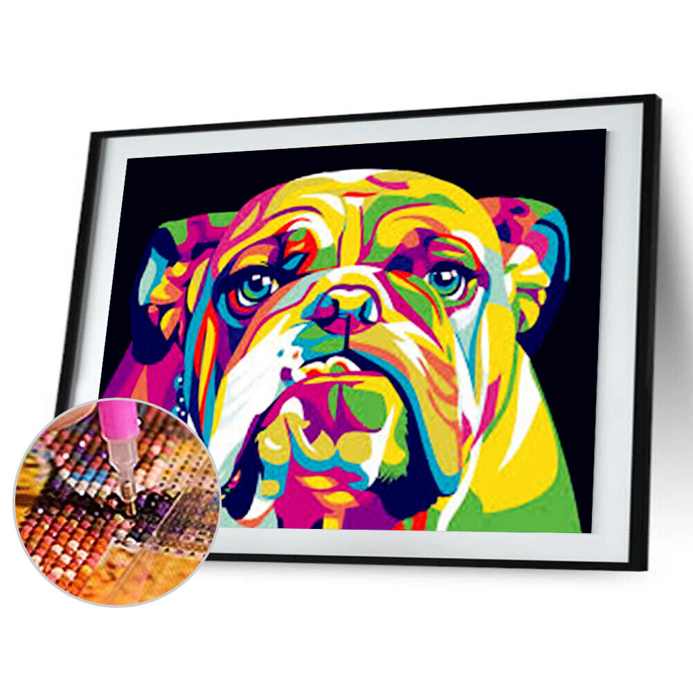 5D DIY Diamond Painting Colorful Dog Cross Stitch Embroidery Mosaic Kits