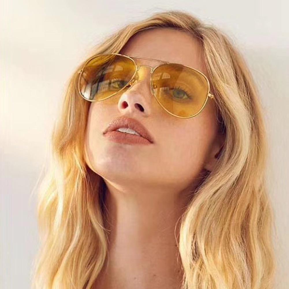 Men Women Sunglasses Large Frame Night Vision Goggles Car Driver Eyewear(A)