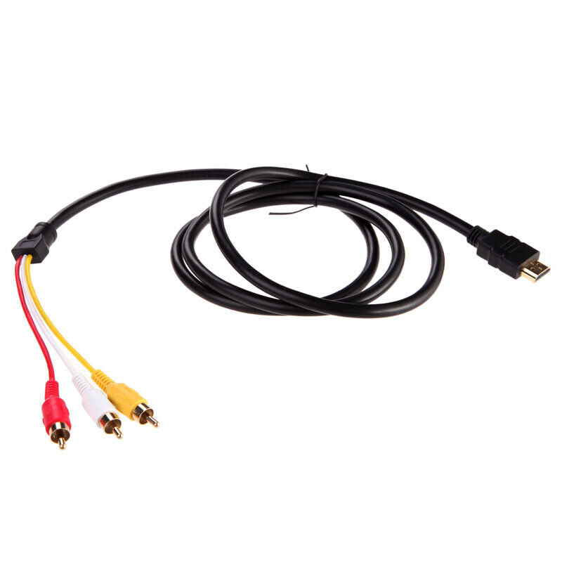 1.5m HDMI-compatible To 3-RCA Video Audio AV Component Converter Adapter Ca