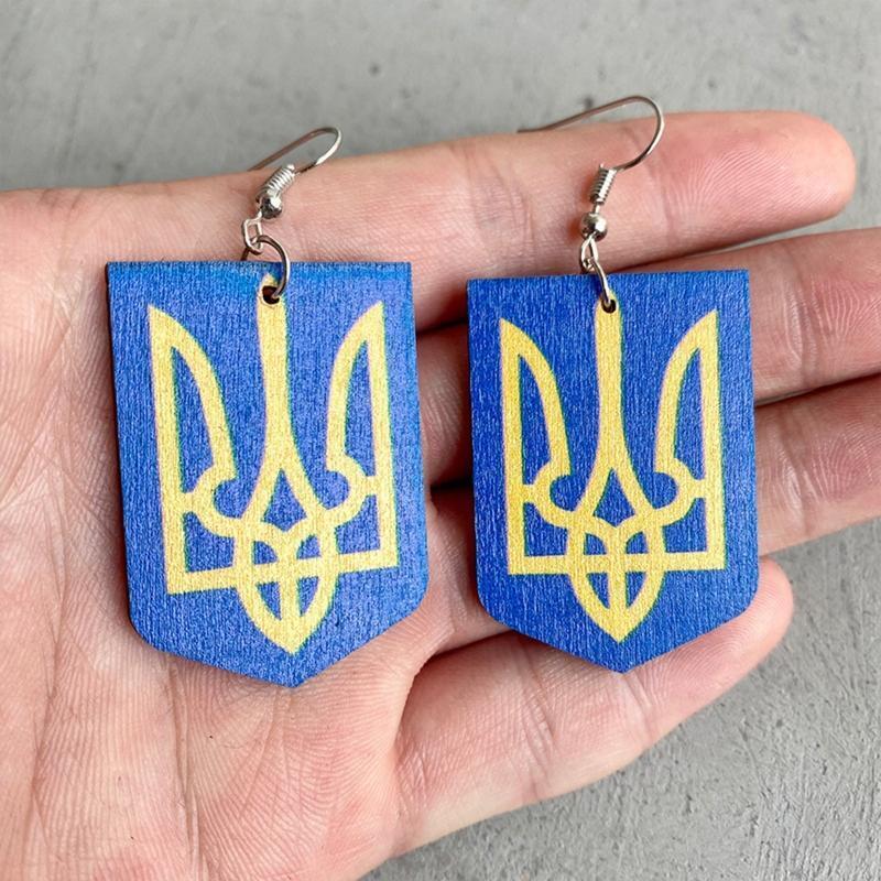 Ukrainian Flag Pendant Earrings Jewelry for Daily Wear Wedding Birthday Party