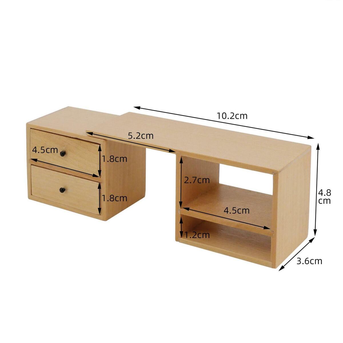 2Pcs Mini 1/12 Scale Table :6 Cabinet   Life Scene Ornaments