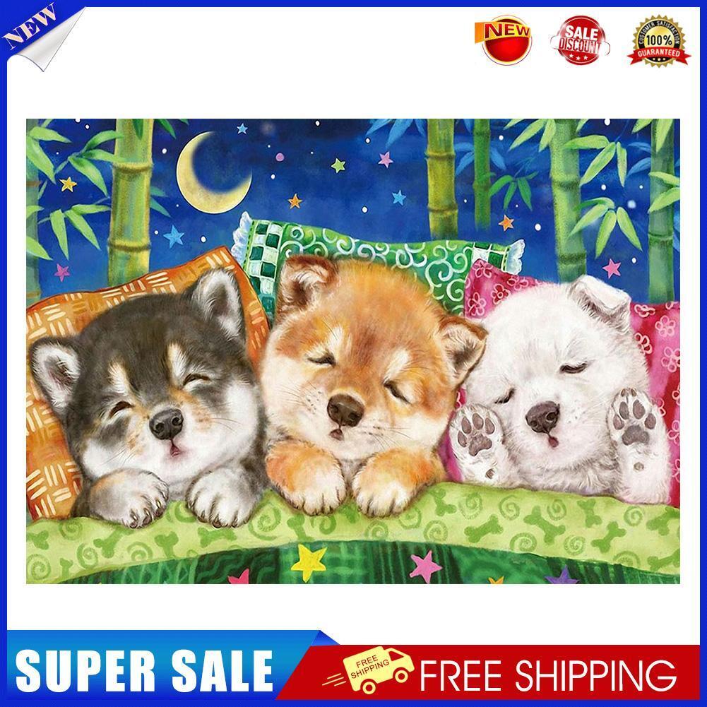 Dog Diamond Painting 5D DIY Full Round Drill Mosaic Animal Rhinestone Kits