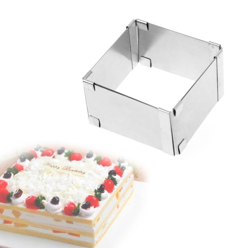 Adjustable Mousse Cake Ring Baking Mold Square Shape Cookie Cutters Bakeware