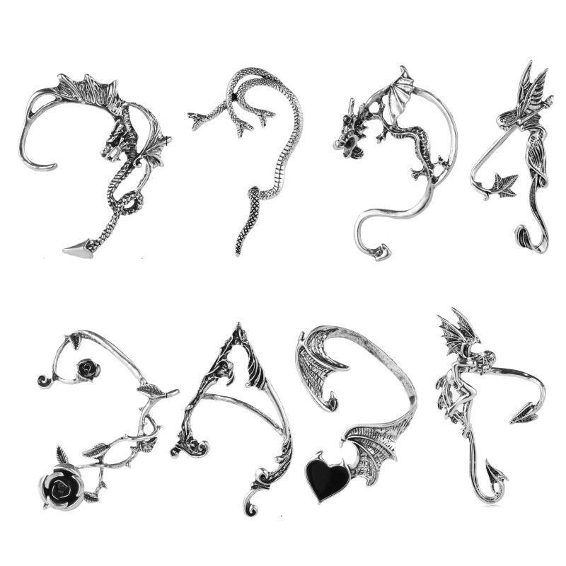 8Pieces Elf Ear Cuffs Clip on Earrings Wing Filigree Elven Earrings for Women